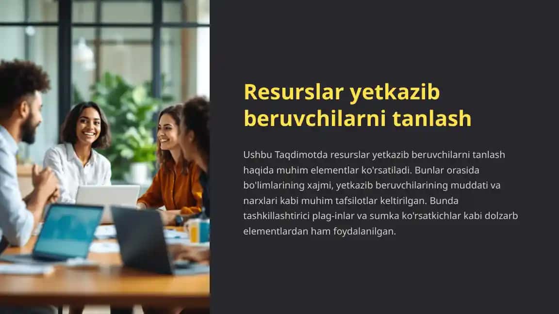 Resurslar yetkazib beruvchilarni tanlash