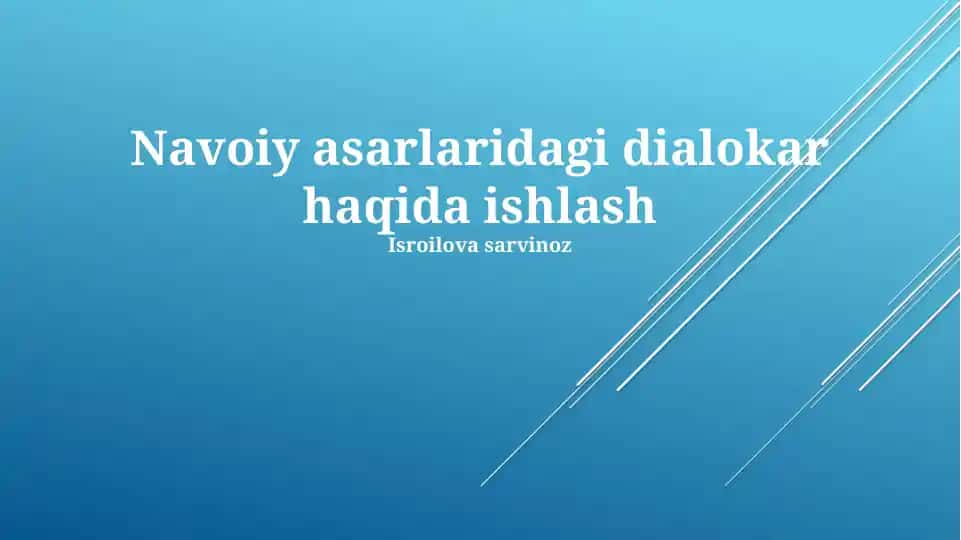 Navoiy asarlaridagi dialoglar tahlili