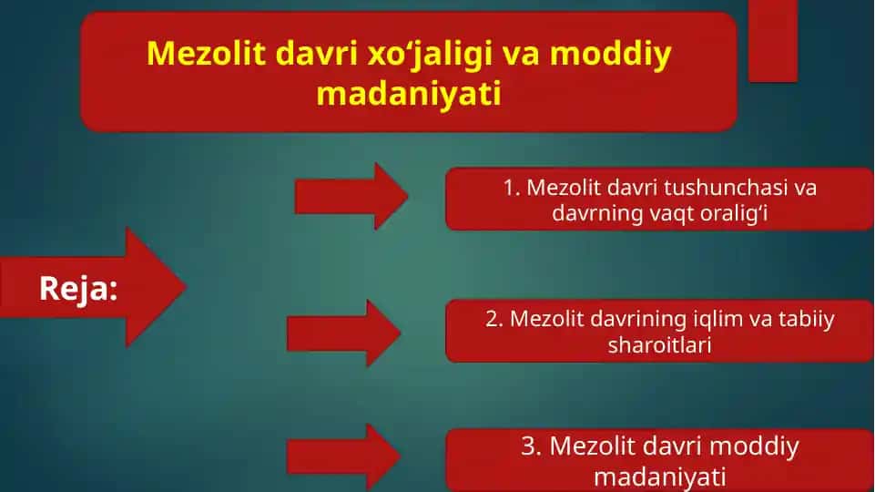 Mezolit davri xo'jaligi va moddiy madaniyati
