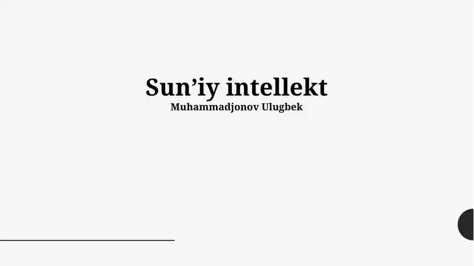 Sunʼiy intellekt