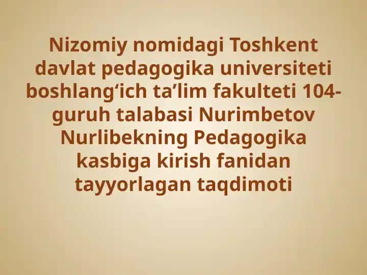 Milliy Ong va Milliy Özlikni Anglash