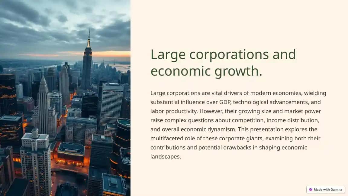 Large corporations and economic growth