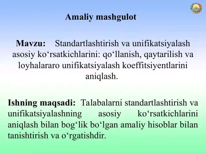 Amaliy mashgulot