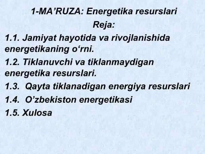 Energetika resurslari