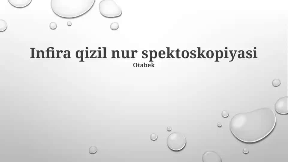 Infira qizil nur spektoskopiyasi