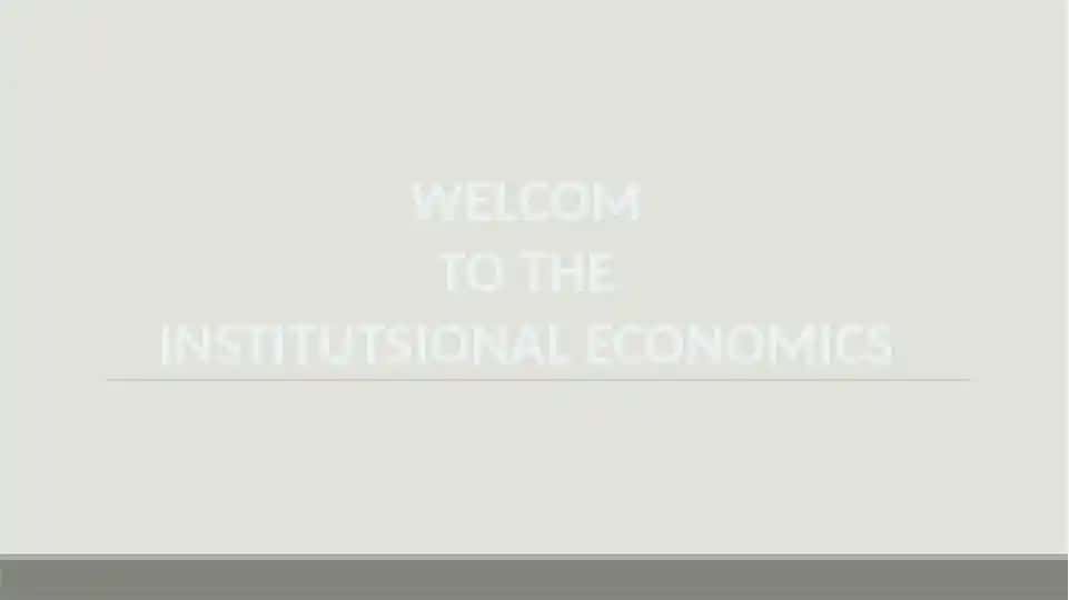 Institutsional iqtisodiyotga kirish