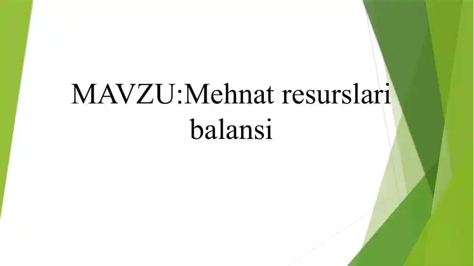 Mehnatresurslari balansi