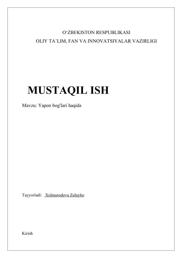 Yapon bog'lari haqida