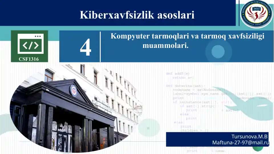 Kiberxavfsizlik asoslari