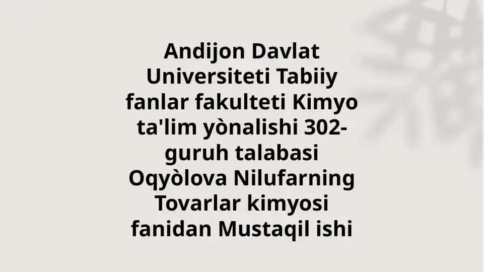 Kimyota'limy ònalishi