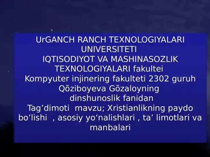 Xristianlikning paydo boʻlishi
