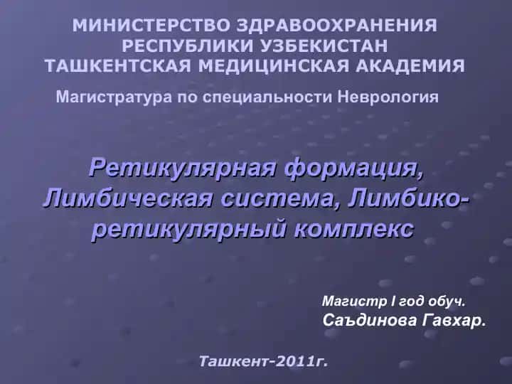 Ретикулярная формация, Лимбическая система, Лимбико-ретикулярный комплекс