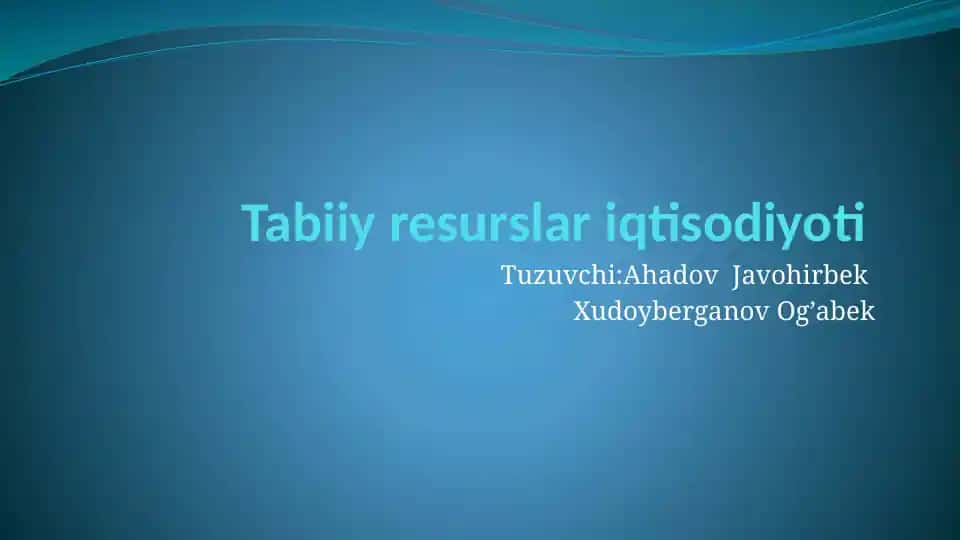 BARQAROR RIVOJLANISH VA EKOLOGIK SIYOSAT