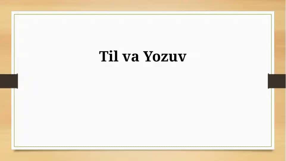 Til va Yozuv