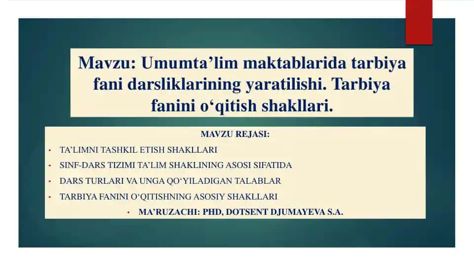 Umumta’lim maktablarida tarbiya fani darsliklarining yaratilishi
