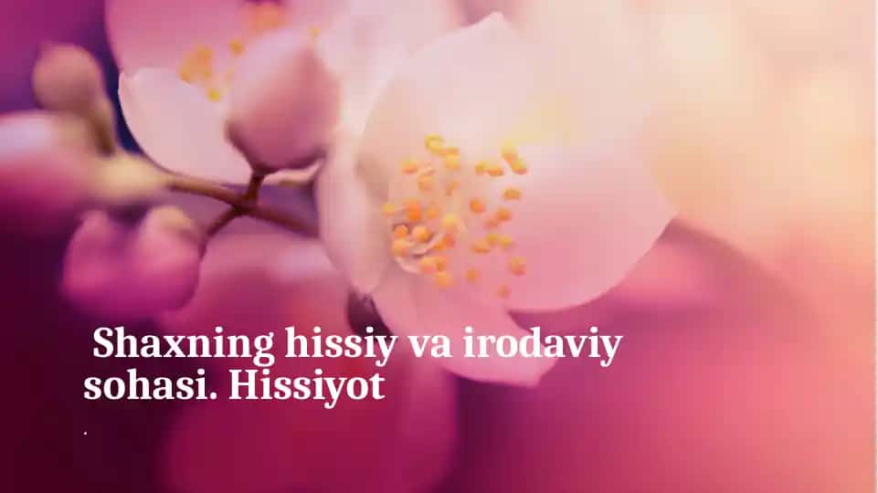 Shaxning hissiy va irodaviy sohasi