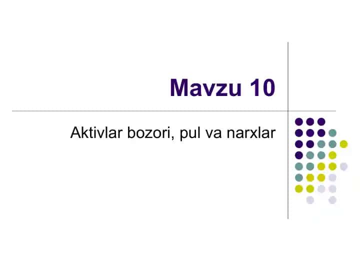 Pul va narxlar