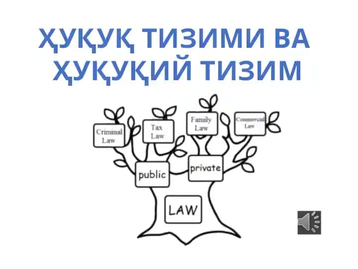 Huquq tizimi va Huquqiy tizim