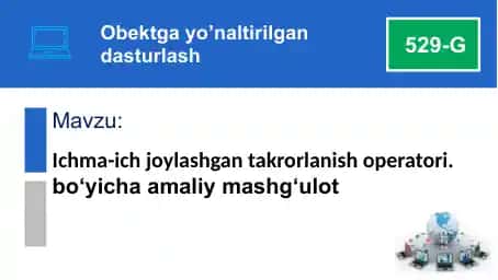 Obektga yo'naltirilgan dasturlash