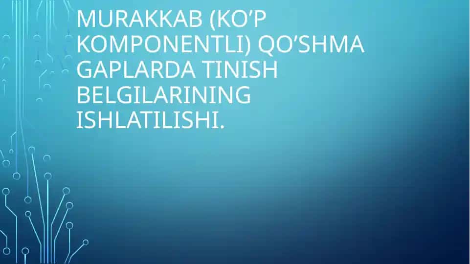 Tinish belgilari ishlatilishi