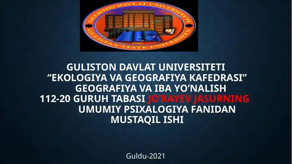 Ilk o’spirinlik davrida psixik rivojlanish xususiyatlari