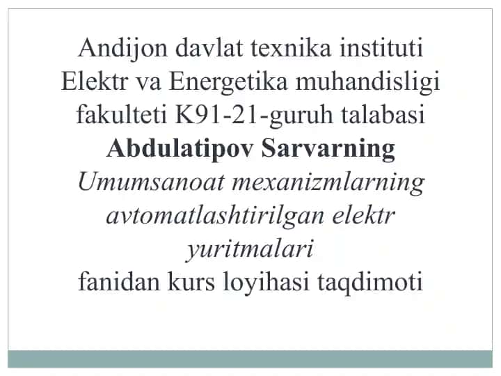 Nasosni “TKR – D” tizimini hisoblash