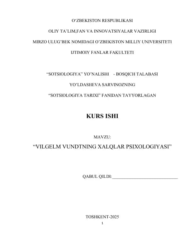 Vilgelm Vundtning Xalqlar Psixologiyasi