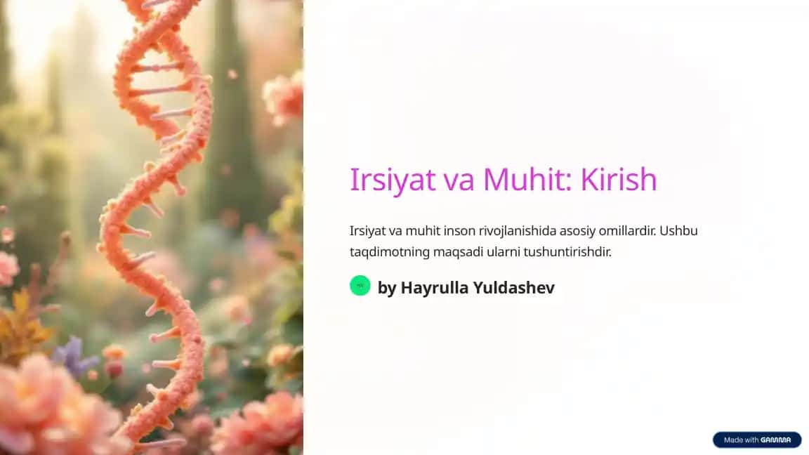 Irsiyat va Muhit: Kirish
