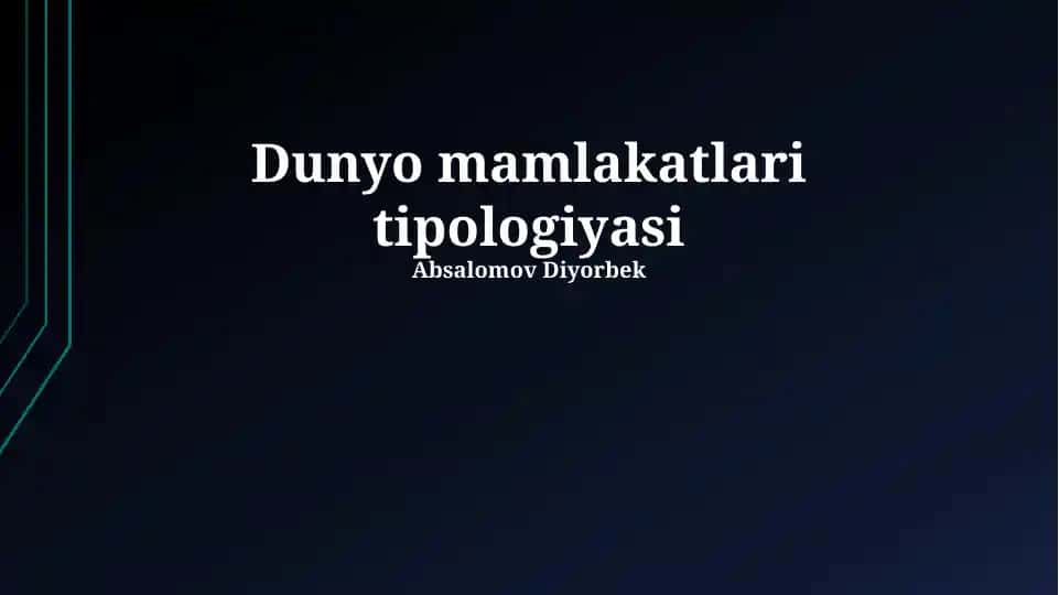Dunyo mamlakatlari tipologiyasi