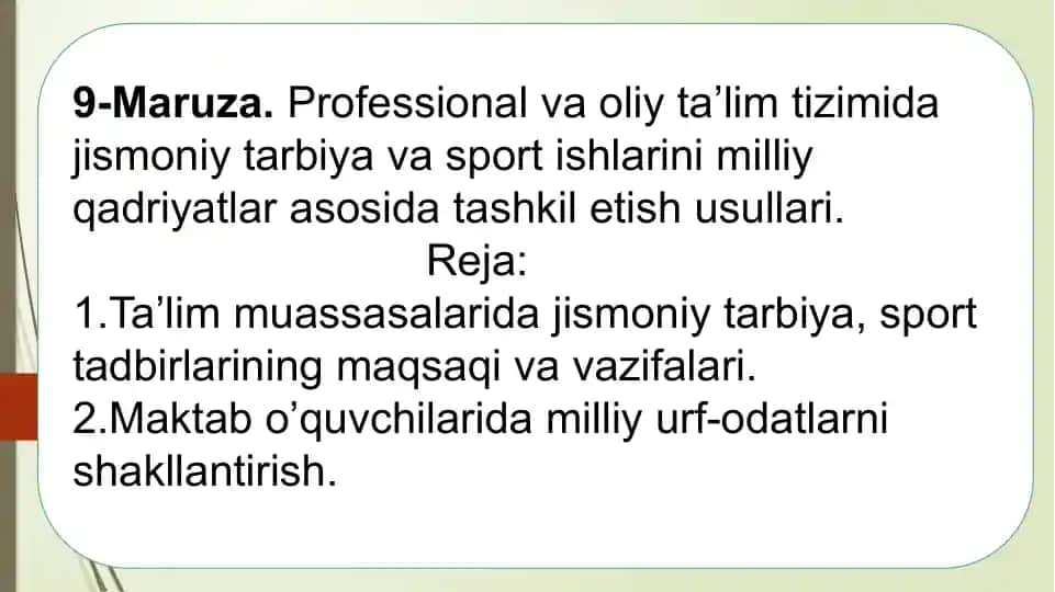 Dajismoniy Tarbiya va Sport