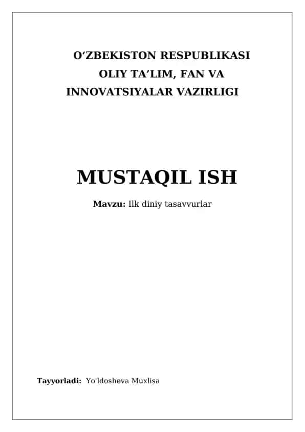 Ilk diniy tasavvurlar