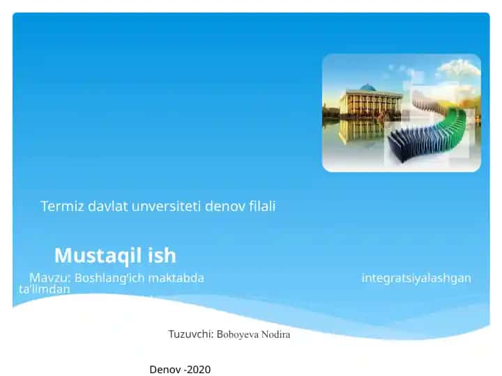 Boshlang’ich maktabda integratsiyalashgan ta’limdan foydalanish