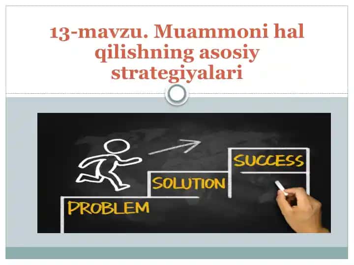 Muammo va uning hal qilishining asosiy strategiyalari