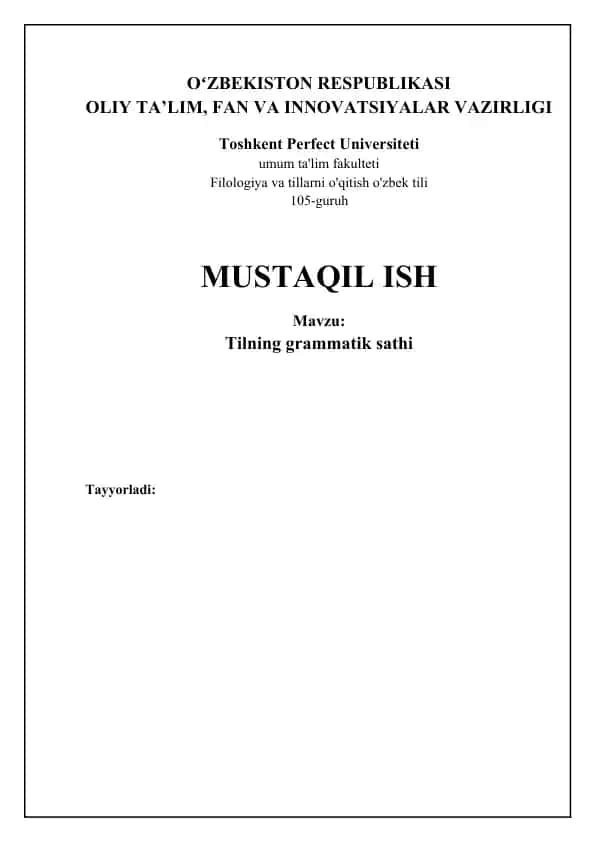 Tilning grammatik sathi