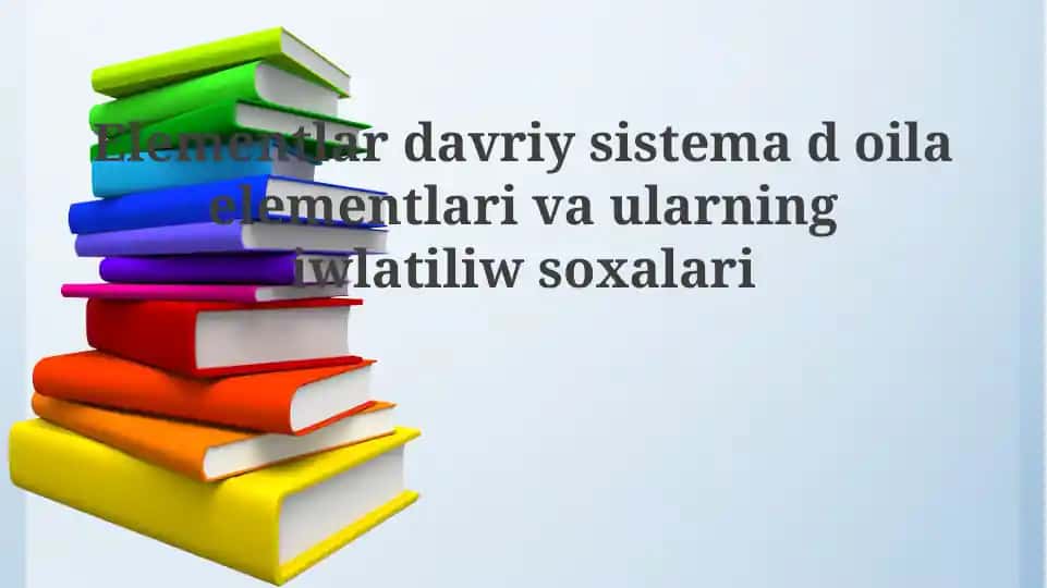 O'tish metallarining xususiyatlari va xossalari