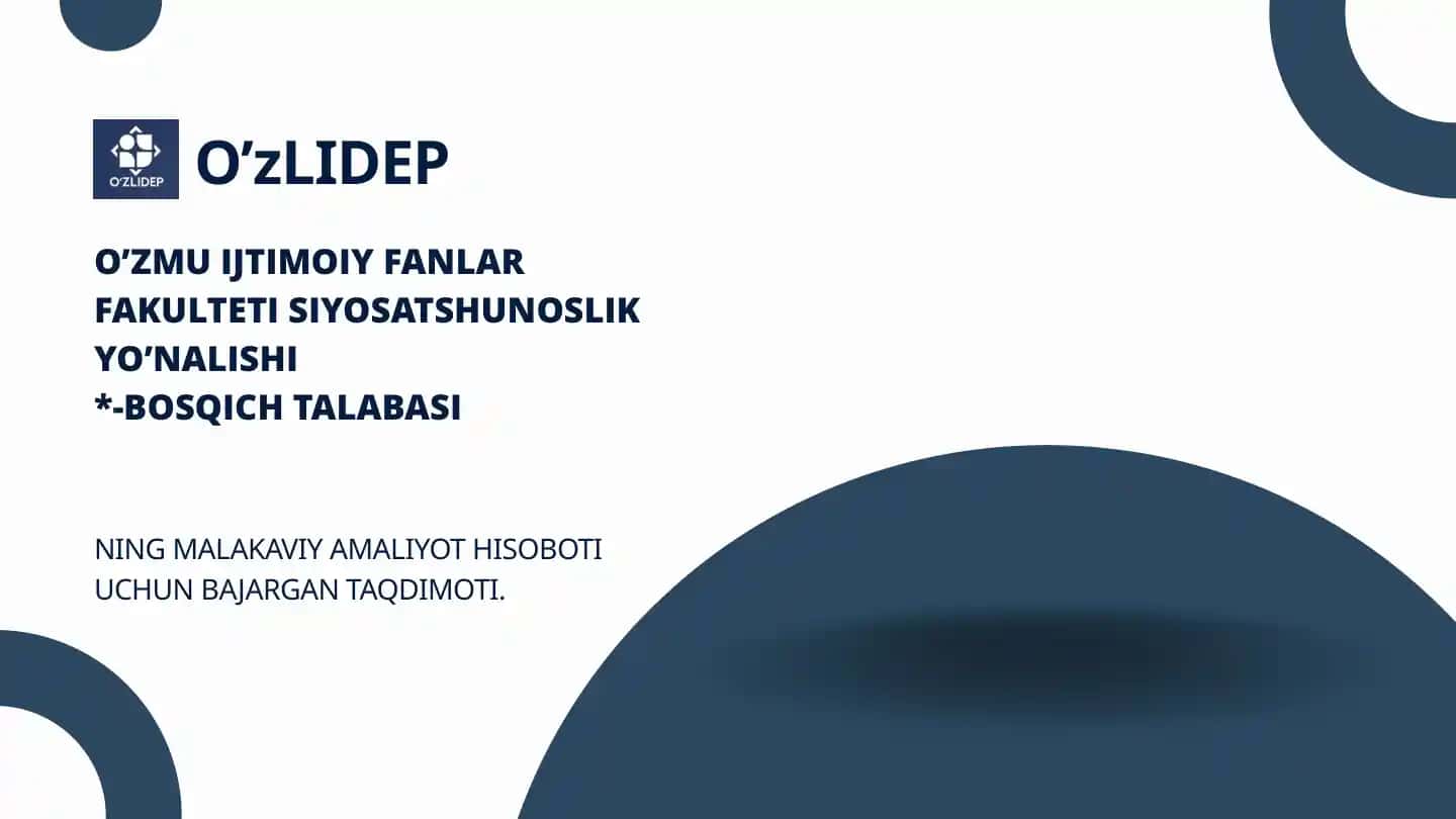 MALAKAVIY AMALIYOT HISOBOTI