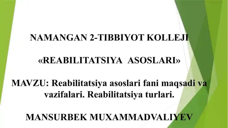 Reabilitatsiya asoslari