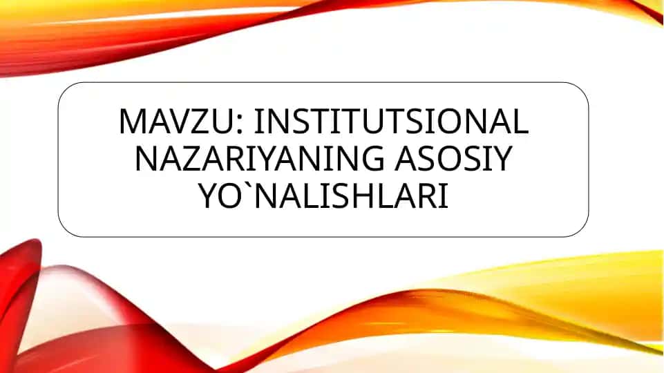 Institutsional Iqtisod