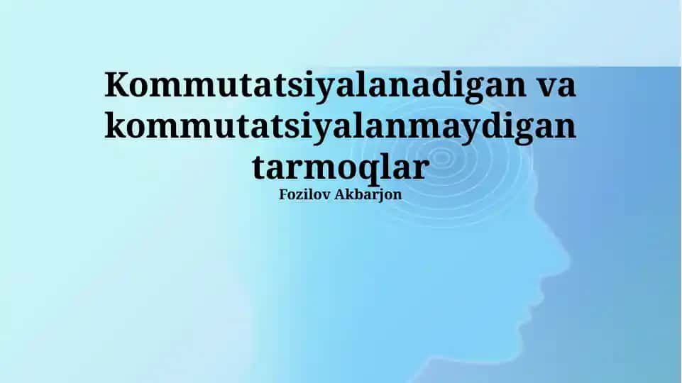Kommutativ va Nokommutativ Tarmoqlar