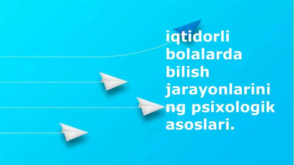 Salohiyatli Bolalarda Bilish Jarayonlarining Psixologik Asoslari