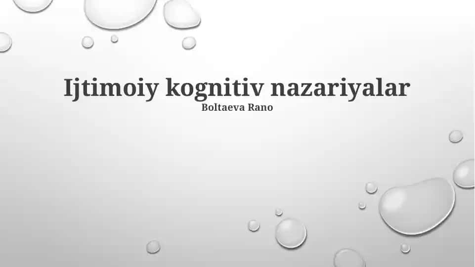 Ijtimoiy kognitiv nazariyalar