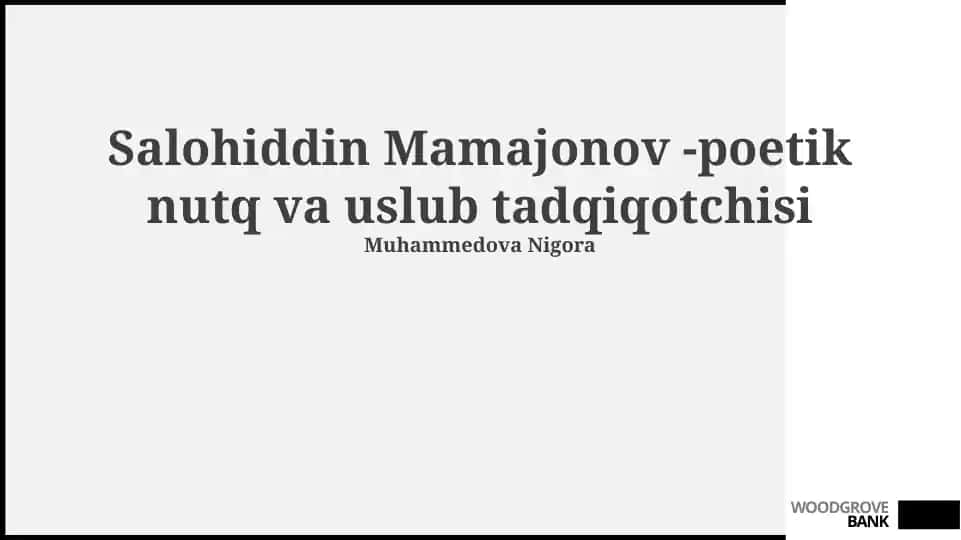 Sheʼriy Nutq va Uslubshunoslikka Kirish
