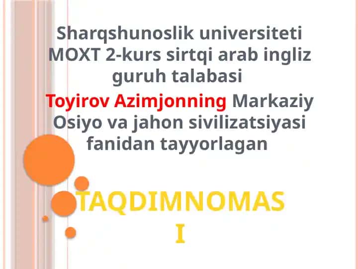 Old va Kichik Osiyo Sivilizatsiyasi