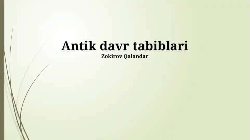 Antik davr tabiblari