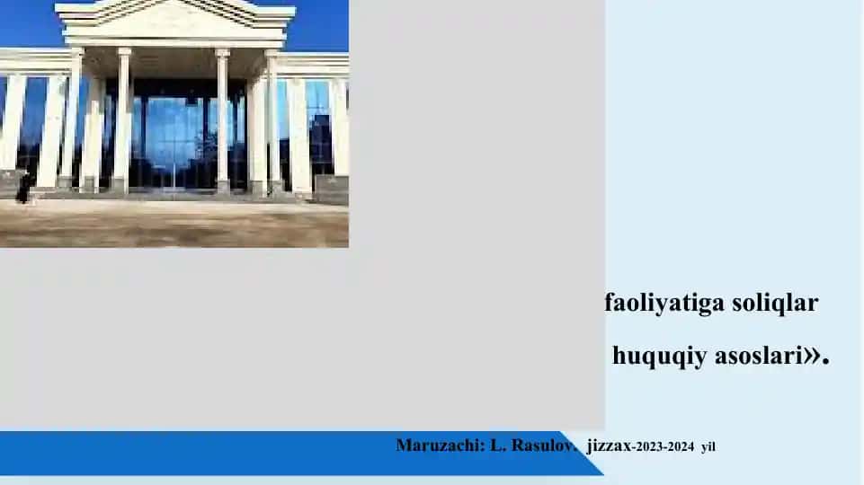 Biznes faoliyati gasoliqlar orqali ta'sir qilishning huquqiy asoslari