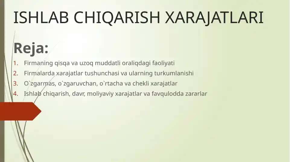 Ishlab chiqarish xarajatlari