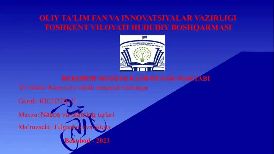 Nasos va ularning turlari