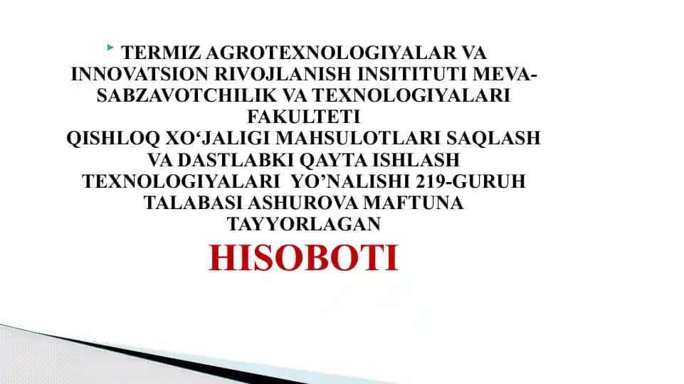 Donmahsulotlari saqlash va qayta ishlash
