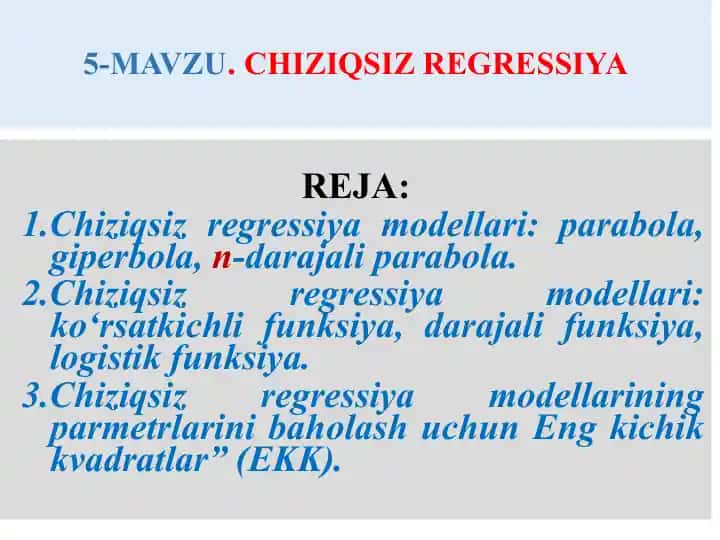 Chiziqsiz regressiya