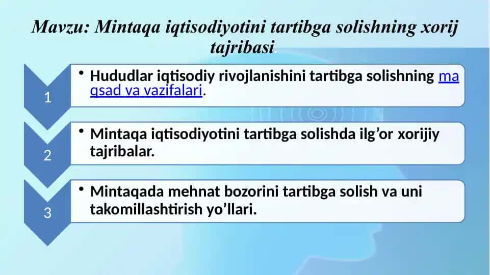 Mintaqaiqtisodiyotinitartibgasolishningxorijtajribasi